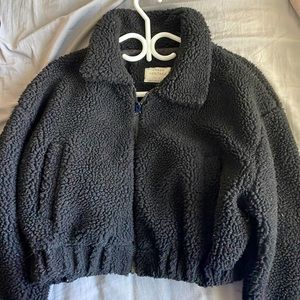 cropped sherpa jacket